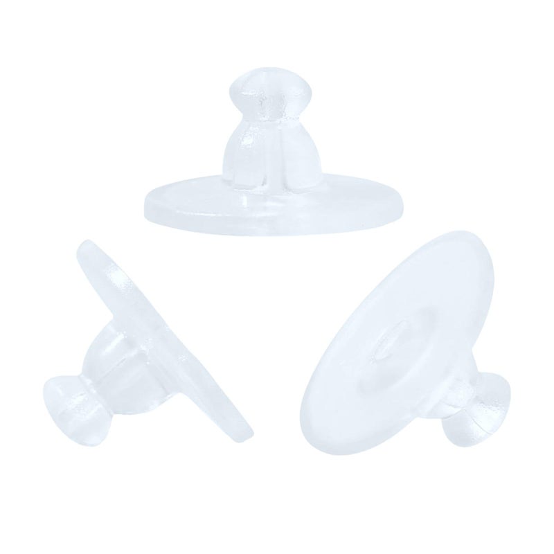 KASBEE Earring Backings, 200PCS Rubber Earring Backs with Pad, Silicone Earring Back Replacement, Soft Jewelry Findings - Image 1